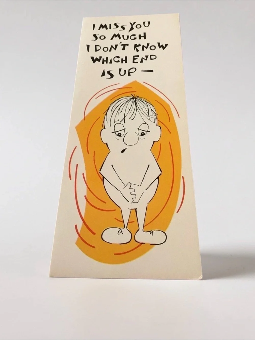 Vintage Unused Amberley Greeting Card Co. Miss You Tall Greeting Card